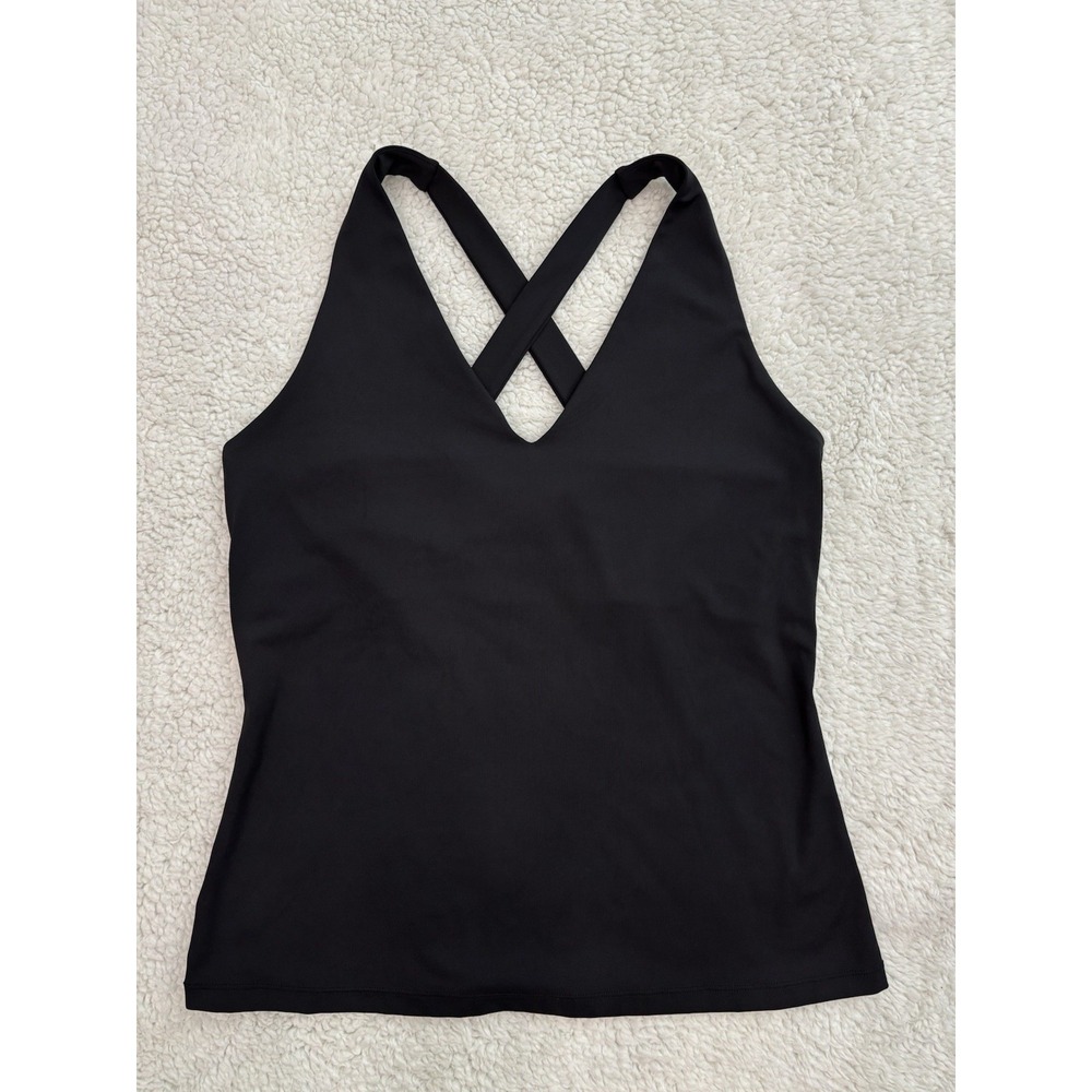 Boston Proper B Active Tank M Black Cross Back Stretch Athletic Top Gym Athletic